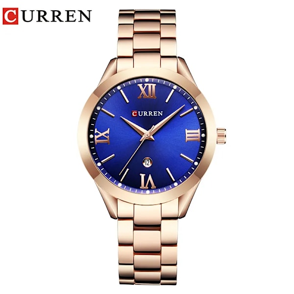 CURREN Watch För Dam Mode Retro Dam Watch Vattentät Stål Watch För Dam Jul Relógio Feminino 9007 rose blue