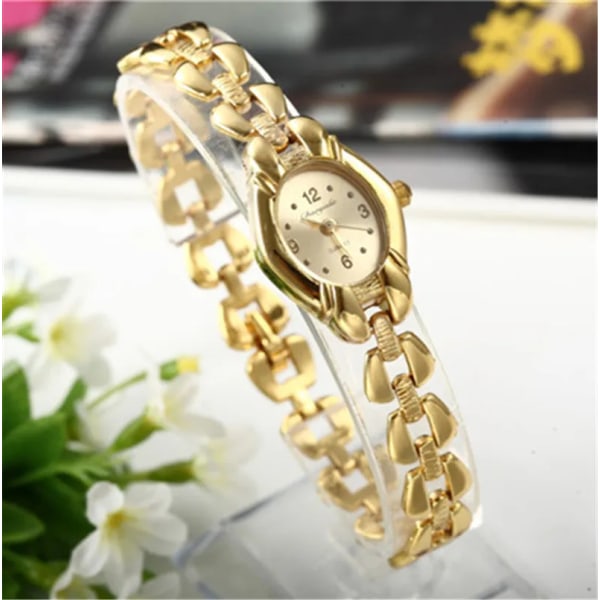 Watch Mujer Golden Relojes Liten urtavla Quartz Fritid Populär Armbandsur Hour Kvinnlig Dam Elegant Relogio Clock Type 482