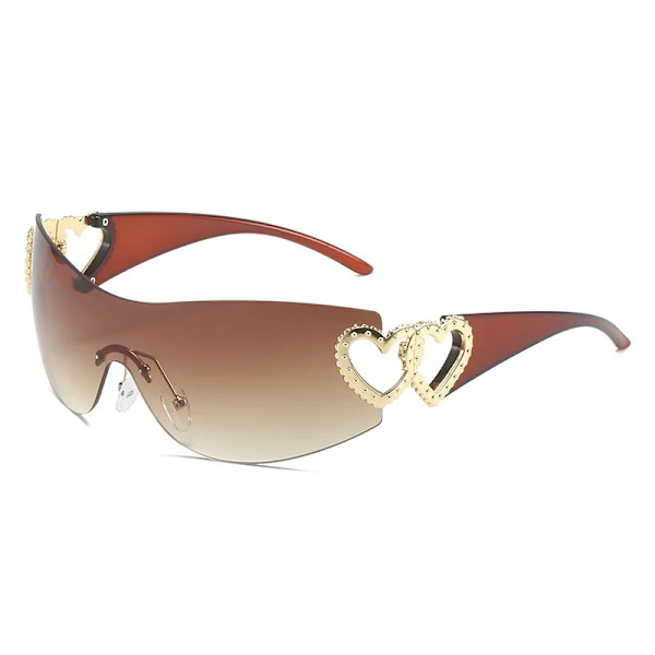 Modedesigner Solglasögon Dam Lyx Trendiga y2k Solglasögon Kvinna Shade Rosa glasögon Goggle 2000-talet lentes de sol mujer gradient tea(.283) as shown(.283)