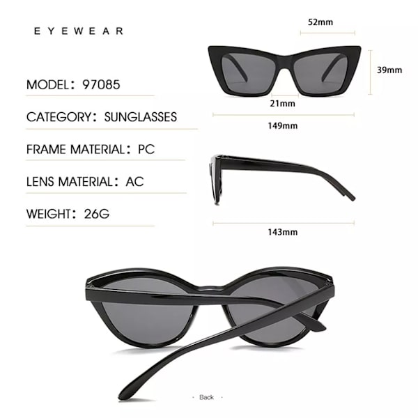 Trendiga UV400 Skydd Fyrkantiga Modeaccessoarer Nyanser Cat Eye Solglasögon för Dam Solglasögon för män Leopard