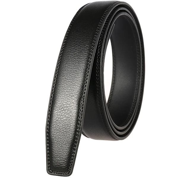 3,0 cm 3,1 cm bredd läderbälte utan spänne Designerbälten män Högkvalitativt läderrem 110-130 cm Black 115CM