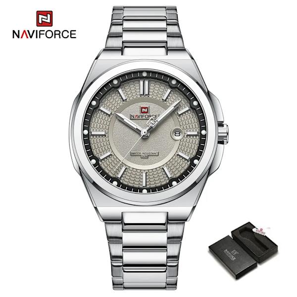 NAVIFORCE 2023 Quartz Watches Herr Lyxmärke Vattentät Sport Rostfritt Stål Lysande Man Armbandsur Relogio Masculino SGY-BOX