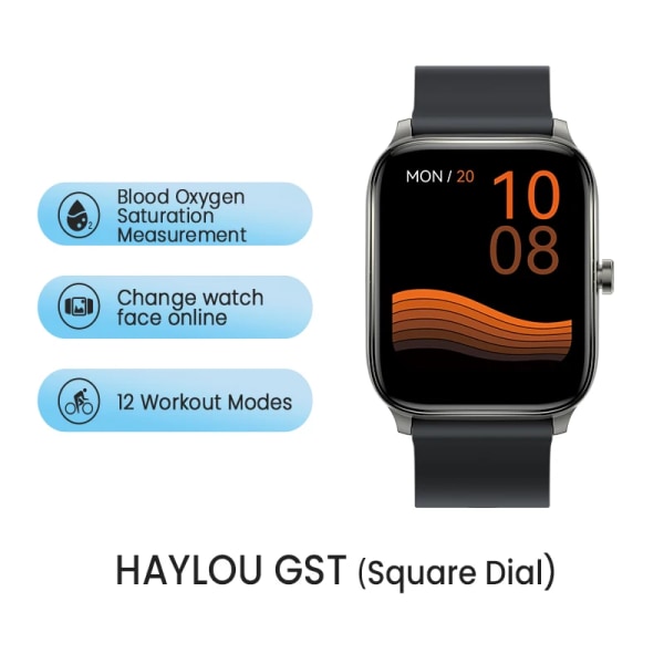 HAYLOU GST Smart Watch Herr Dam Watch Blodsyre Puls Sömnmätare 12 Sportmodeller Custom Watch Face Global version HAYLOU GST
