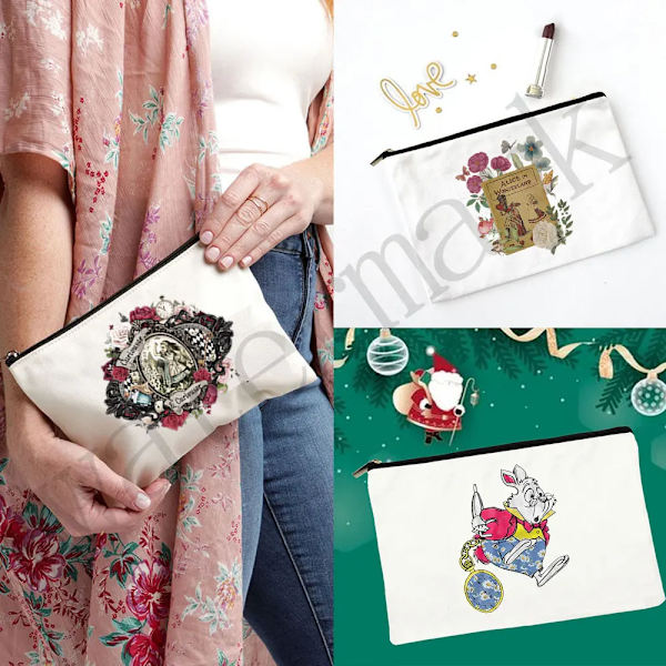 Alice i Underlandet Printed case Sminkväska Mode Dam Kosmetika Organizer för resor Förvaringsväska för Damväska MULTI