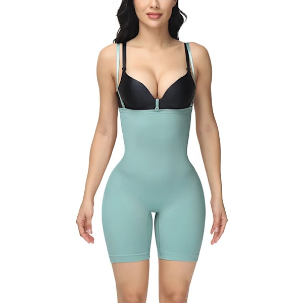 Sömlös elastisk kroppsformning Höftlyftande formbyxor Damunderkläder Korsett med hög midja Shapewear Green M