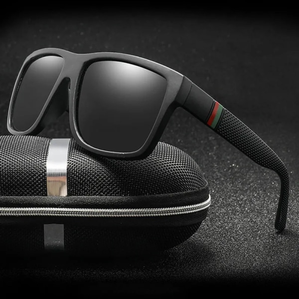 2021 Lyxiga polariserade solglasögon Herr körning Man Solglasögon för män Retro Kvinnor Märkesdesigner UV400 Gafas Black MULTI