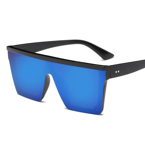 DCM Nya Oversized Man Flat Top Solglasögon Märke Black Square Shades UV400 Gradient Solglasögon UV400 C3 Blue