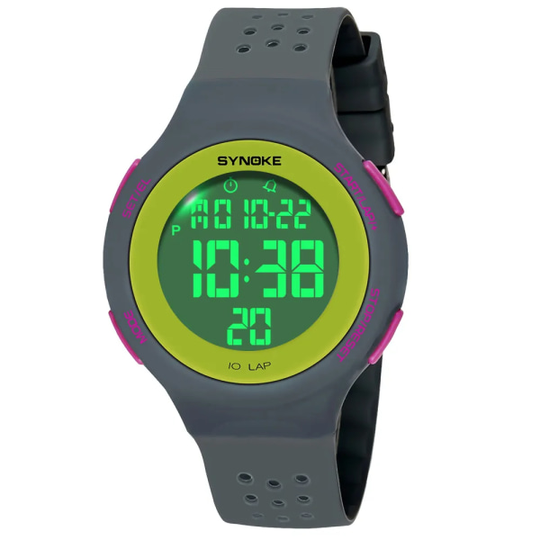 Digitala damklockor Ultratunna 50 m vattentät watch för damer Led elektronisk kvinnlig klocka Damarmbandsur Reloj Mujer Gray Watch