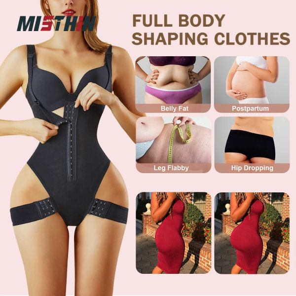 MISTHIN Shapewear Ben Fajas Reductoras Y Modeladoras Mujer Corset Binder Dam Bodysuit Colombian Waist Trainer Control Trosor Black XXL