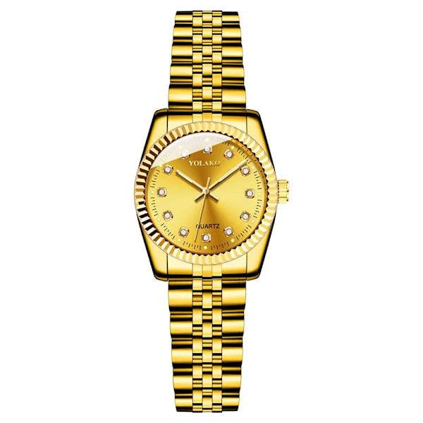 Damklockor Top Brand Luxury 2022 Fashion Diamond Dam Armbandsur Rostfritt stål Guld Mesh Armband Watch gold