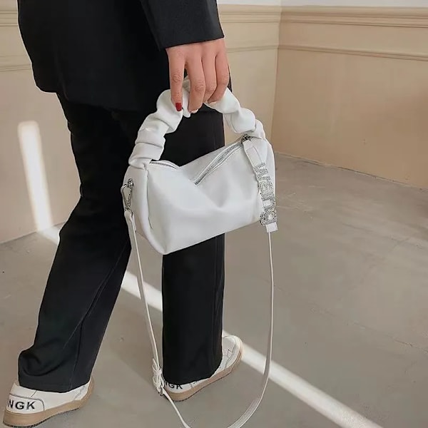Damväska AW New Rhinestones Handväskor för kvinnor Väskor Diamonds Axelväska Handväska Dam Kvinnlig Crossbody-väska glänsande väska White 3