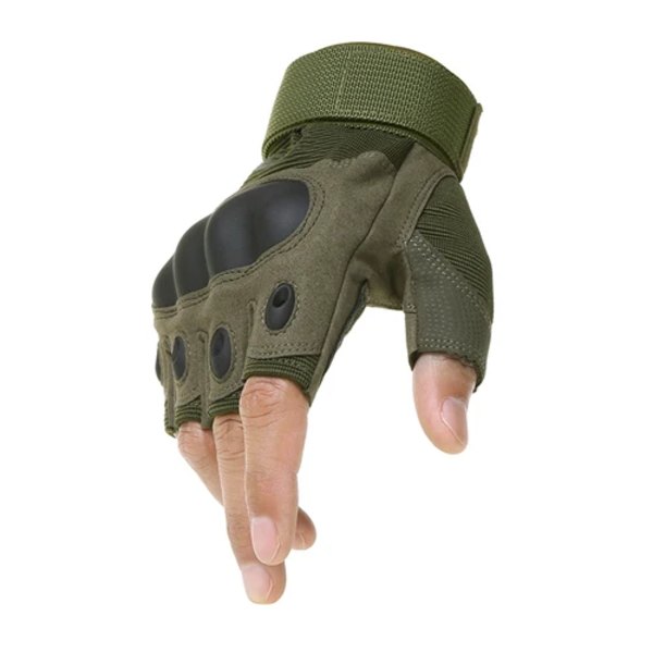 Taktiska utomhushandskar Airsoft Sporthandskar Halvfinger Militär Män Stridshandskar Andas Skytte Jakt Cykelhandskar Green M