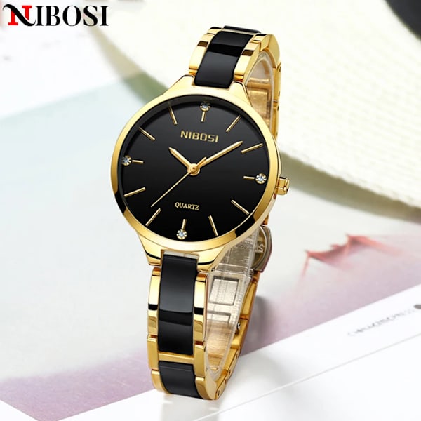 NIBOSI relógio feminino Nytt modemärke Watch Lyx Quartz Dam keramisk watch Klockor Vattentäta klockor för kvinnor white