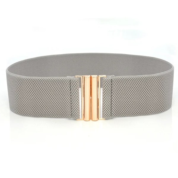 Brett resårbälte Enfärgad korsettbälte Metallspänne Dammode Cummerband Stretch Cinch midjeband Dam midjebälte style 2-light grey One Size