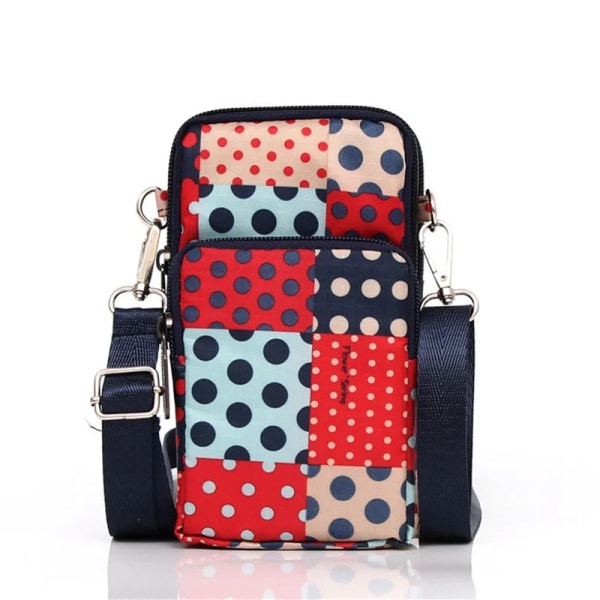 Kvinnlig axelväska Trendväska Enkel dragkedja Handväskor Etnisk stil Canvas Axelväska Liten väska Vävd strandväska S3 Colored Dots