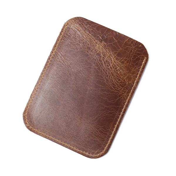 1 st äkta läder smal plånbok Kredit-id-kortshållare Handväska Case för män Modeväska för män Cover Coffee