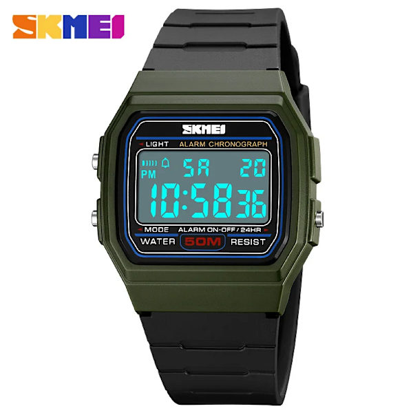 SKMEI Military Chrono Date Week Armbandsur Topp Märke Tillbaka Digitala Sportklockor Herr 5Bar Vattentät Väckarklocka Montre Homme gold
