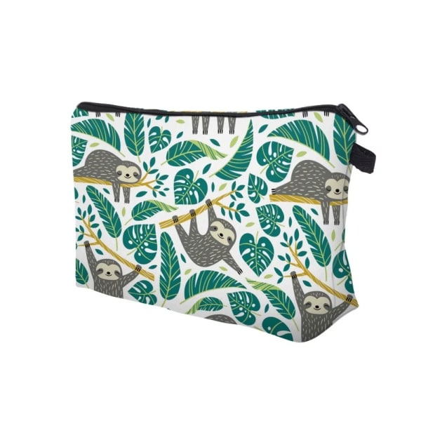 Sloth Abstrakt konst Kosmetisk väska Vattentät tryck Swanky Turtle Leaf toalettväska Anpassad stil för resor Makeup-väska för kvinnor 273-1 Cosmetic Bag