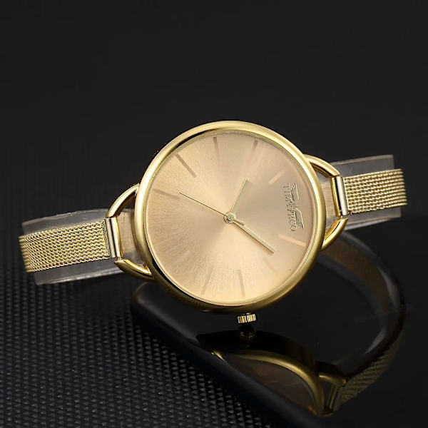Lyxiga guldklockor Dam Watch i rostfritt stål Damklocka Hodinky Ceasuri Montre Femme Saat Relogio Feminino Gold 2