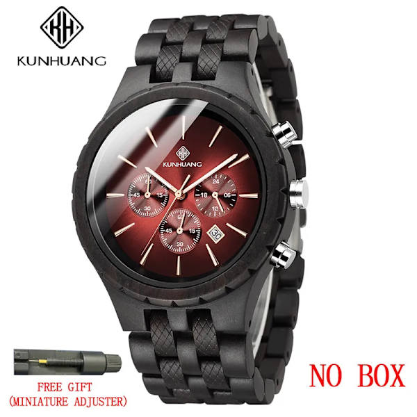 KUNHUANG Handgjord watch multifunktionsurtavla watch Lyxig lysande kronograf Custom Logo relógio masculino black no box