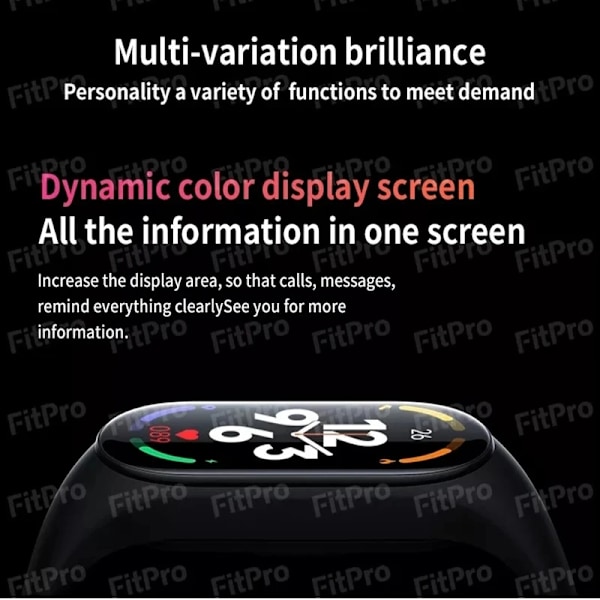 M7 Smart Watch Herr Dam Smartband Puls Smartwatch Fitness Tracker Blodtryck Sport Smart Armband för Band 7 Red With Original Box