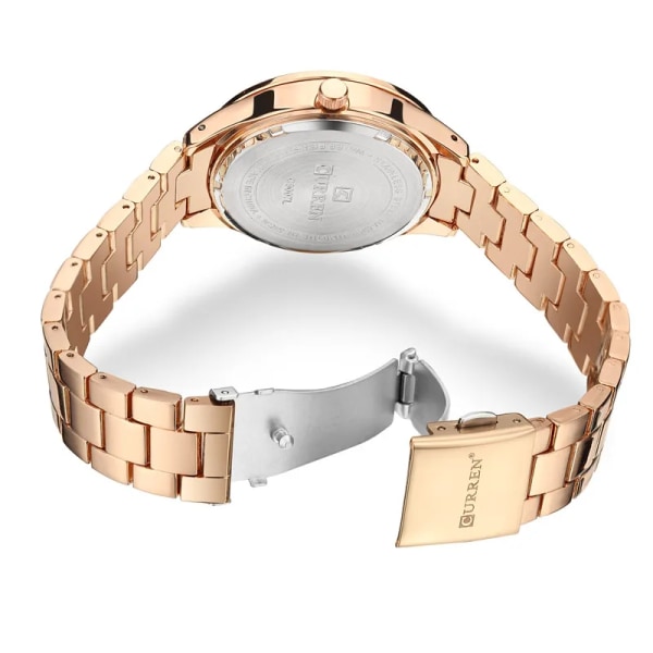 Relogio Feminino CURREN 9007 Damklockor Toppmärke Lyx Guld Watch Rostfritt Helt Stål Klassiskt armband Damklocka CU900706 with box