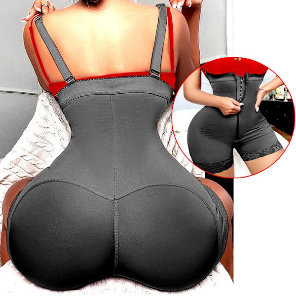 AfruliA Bantningskorsett High Waist Trainer Shapewear Sexig Butt Lifter Magkontroll Skims Body Shaper Body Fajas Colombianas black with zipper XS