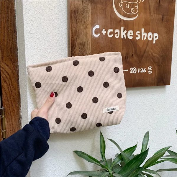 Ny stil manchester kosmetikaväska Handväskor Handväskor Smile&Dots Makeup Organizer Förvaring Sminkväska Flickor Case Grey Smile