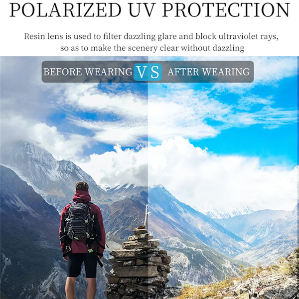 VIVIBEE Klassiska rektangel polariserade solglasögon män mattsvart UV400 Mode fyrkantiga solglasögon fjädergångjärn körskydd 4 Gun Black