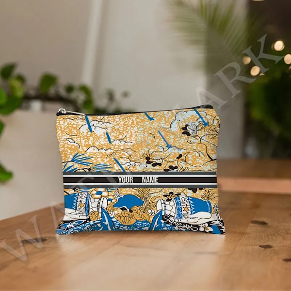 Anpassa namn Kosmetikväska Anpassad mode Leopard Blomma Resor Kosmetisk Organizer Damsminkväska Design Lyxväska påse Green