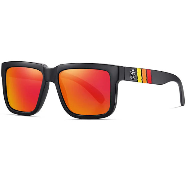 NYHET Högkvalitativt lyxigt Heat Wave-märke Polariserade solglasögon fyrkantiga Sammanfogade lins Dam män solglasögon UV400 HW02 C8 only glasses