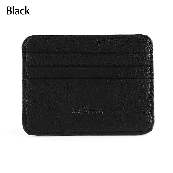Mode för mäns PU-läder-ID Kreditkortshållare Plånbok Myntväska Business Slim Money Pocket- case Korthållare för flera kort A-Black