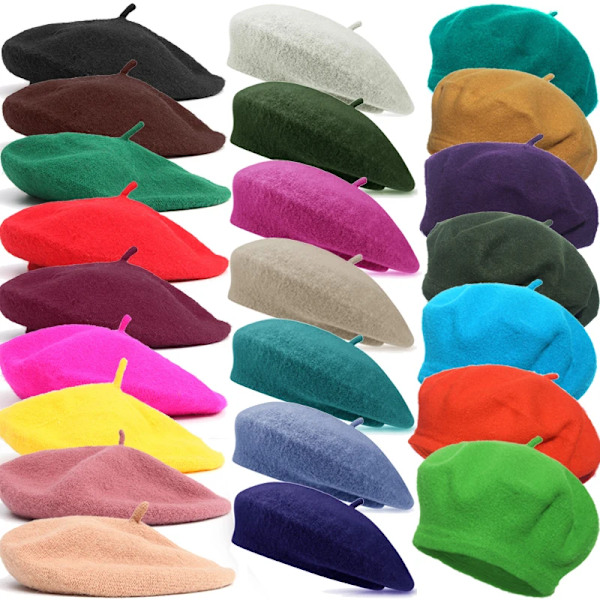 Vintage Enkla Baskermössor Franska Konstnärsbasker Varma Höst Vinter Mössa Kvinna Flicka Gata Mössa Vinter Basker Kvinnor Män wool ivory