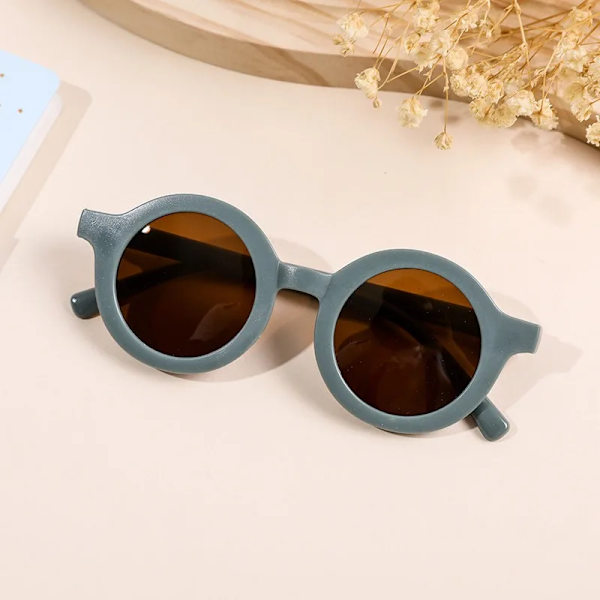 2023 Mode Runda Barn Solglasögon Klassiska Söta Flickor Pojkar Barn Solglasögon UV400 Skyddsglasögon Baby De Sol Gafas C-green
