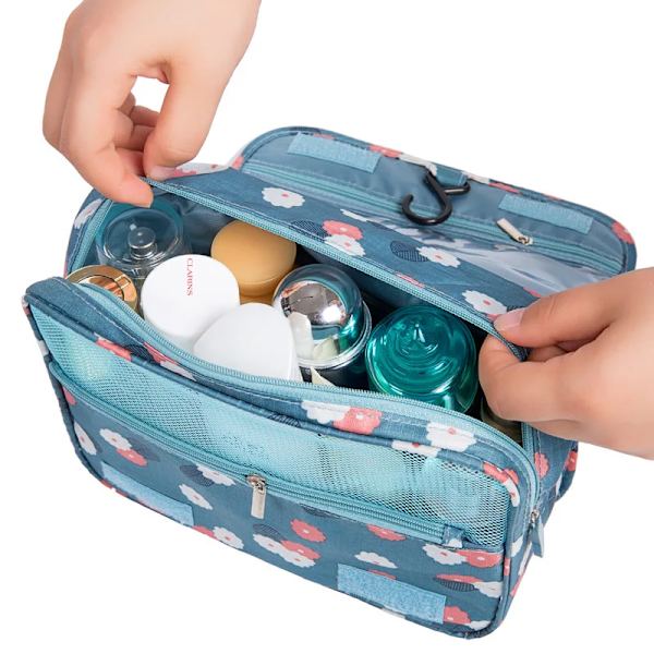 Badkar Hängande Resor Herr Toalettväska Hane Vattentät Organizer Nylon Necessaire Sminkväska Neceser Kosmetiska väskor Kit Leopard dots