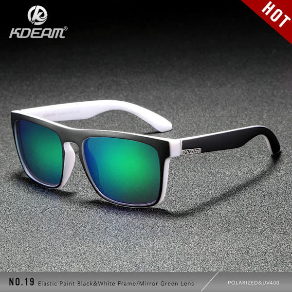 KDEAM Polarized Designer Square Solglasögon Herr eller Dam Elastisk målarram Spegel Solglasögon 17 färger tillgängliga C19