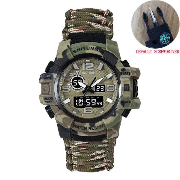 SHIYUNME Watch för män LED Quartz Vattentät Armbandsur för män Mode Utomhussport Digital klocka Klockor Relogio Masculino Camouflage khaki