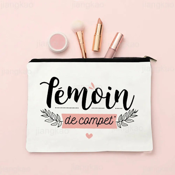 Printed Kvinnor Kosmetikväska Brudtärna Case Toalettartiklar Organizer Tvätt Förvaringspåsar Bröllopsvittnepresenter TW228626-TBBK-D