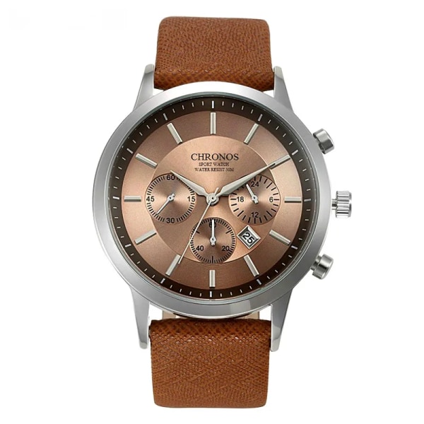 Män Casual Sport Business Armbandsur Mode Läder Militär Quartz Watch for Man Klänning Analog watch med datum CH0403