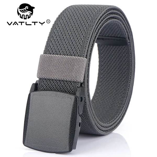 VATLTY Metallfritt elastiskt bälte för män, starkt teknisk plast, snabblåsande nylon Unisex Stretchbälte Utomhussport Gray 115CM