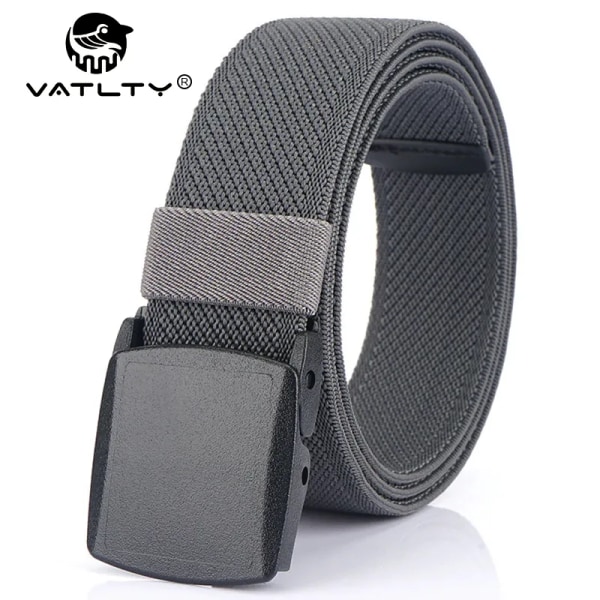VATLTY Metallfritt elastiskt bälte för män, starkt teknisk plast, snabblåsande nylon Unisex Stretchbälte Utomhussport Khaki 115CM