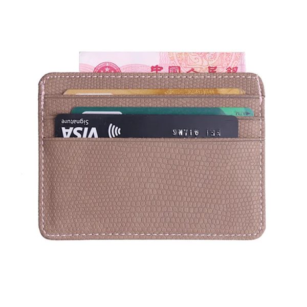 Liten Mini Travel Lizard Mönster Läder Bank Business ID- case För män Kvinnor Med ID-fönster 2020 Ny Khaki