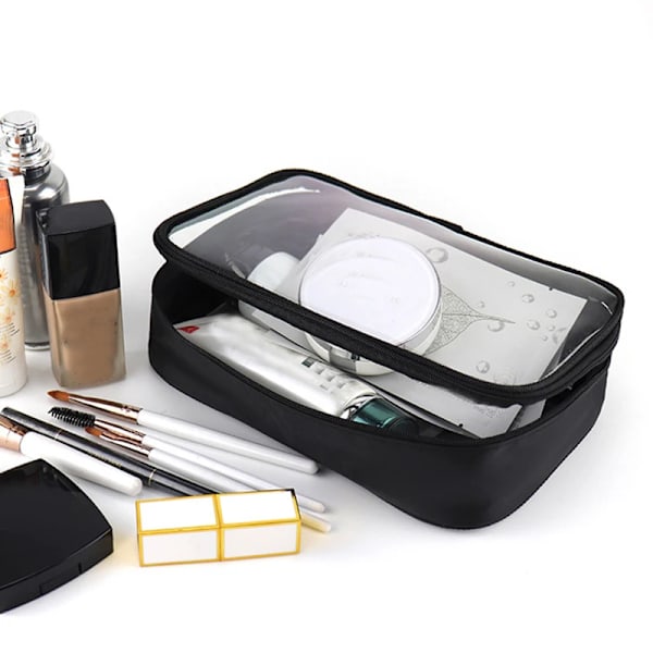 PVC Transparent kosmetisk väska Dragkedja Klara sminkväskor för kvinnor Tvätta Solid Travel Organizer Toalettväska 1pcs M