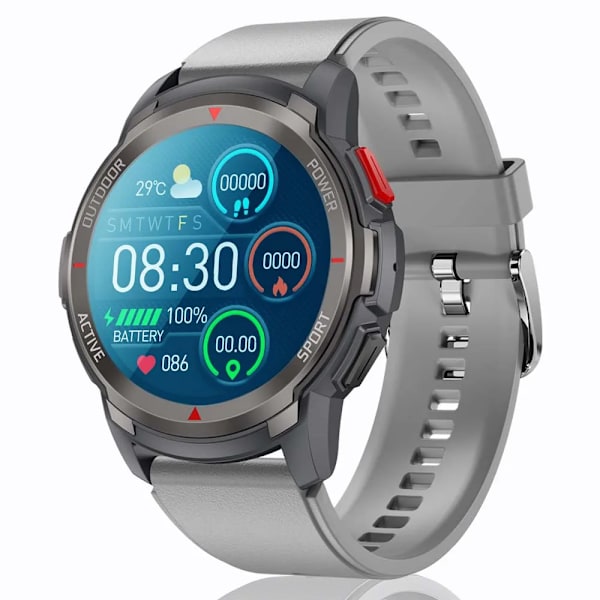 SENBONO MAX10 Rund Watch för män Bluetooth Svarsknappar Ring Sport vattentät Smartwatch Herr Dam för IOS Android Grey