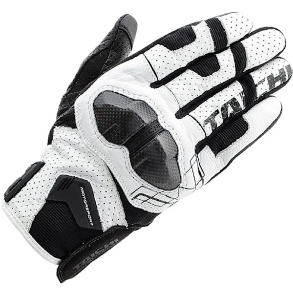 Taichi Rst426 Motorcykel Kolfiberläder Perforerade Handskar Off-Road Motorcykel Racing Mesh Andningsbara Skyddshandskar White Red L