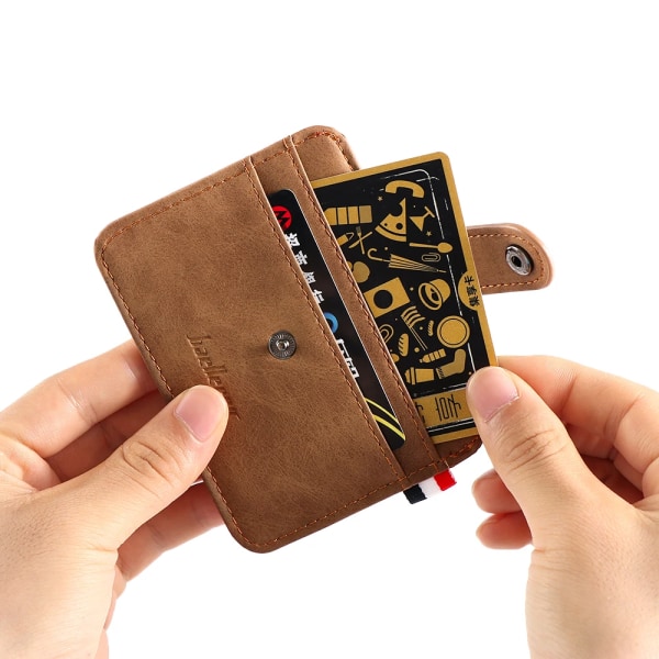 Mode för mäns PU-läder-ID Kreditkortshållare Plånbok Myntväska Business Slim Money Pocket- case Korthållare för flera kort C-grey