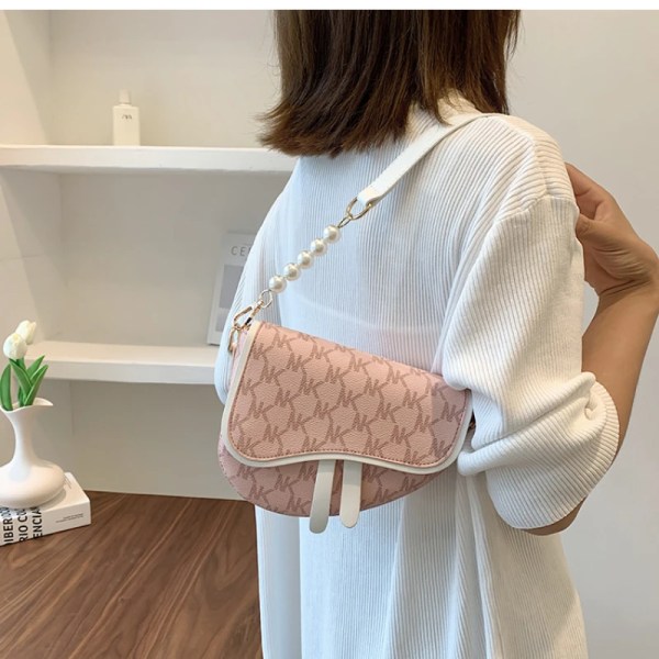 Sadelväska kvinnlig läderväska design lyxväska för kvinna crossbody-väska axelväska underarmsväska sidoväskor för kvinnor Khaki