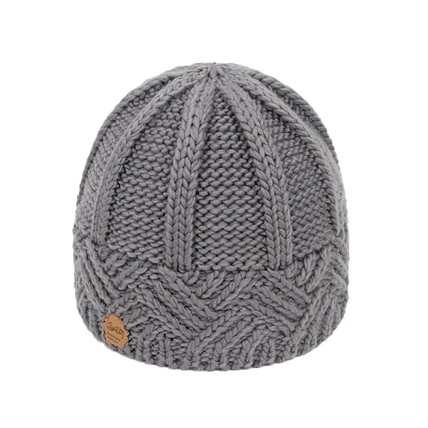 Nya Vintermössor Dammode Stickad Beanie Virkad Skullies Hatt Höst Utomhus Varma Beanies Mössor Vilda Tillbehör  N light grey