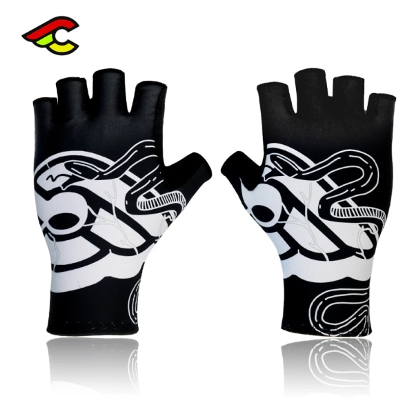 Cykelhandskar Summer Half Finger Herr Dam Sport Stötsäkra cykelhandskar Gel MTB Cykelhandskar Svarta Halkfria gymhandskar Glove-J M