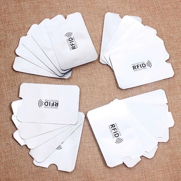 Nyaste Anti Rfid-korthållare NFC-blockerande läsare Lås ID Bankkortshållare Case Metall Case Aluminium 5pcs silver